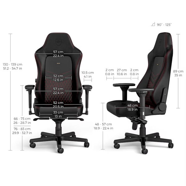 Noblechairs HERO Real Leather Black/Red Noblechairs HERO Real Leather Black/Red